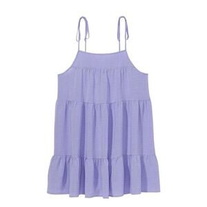 Victoria's Secret Swim Tiered Periwinkle Blue Gingham Cover Up Dress XL Beach